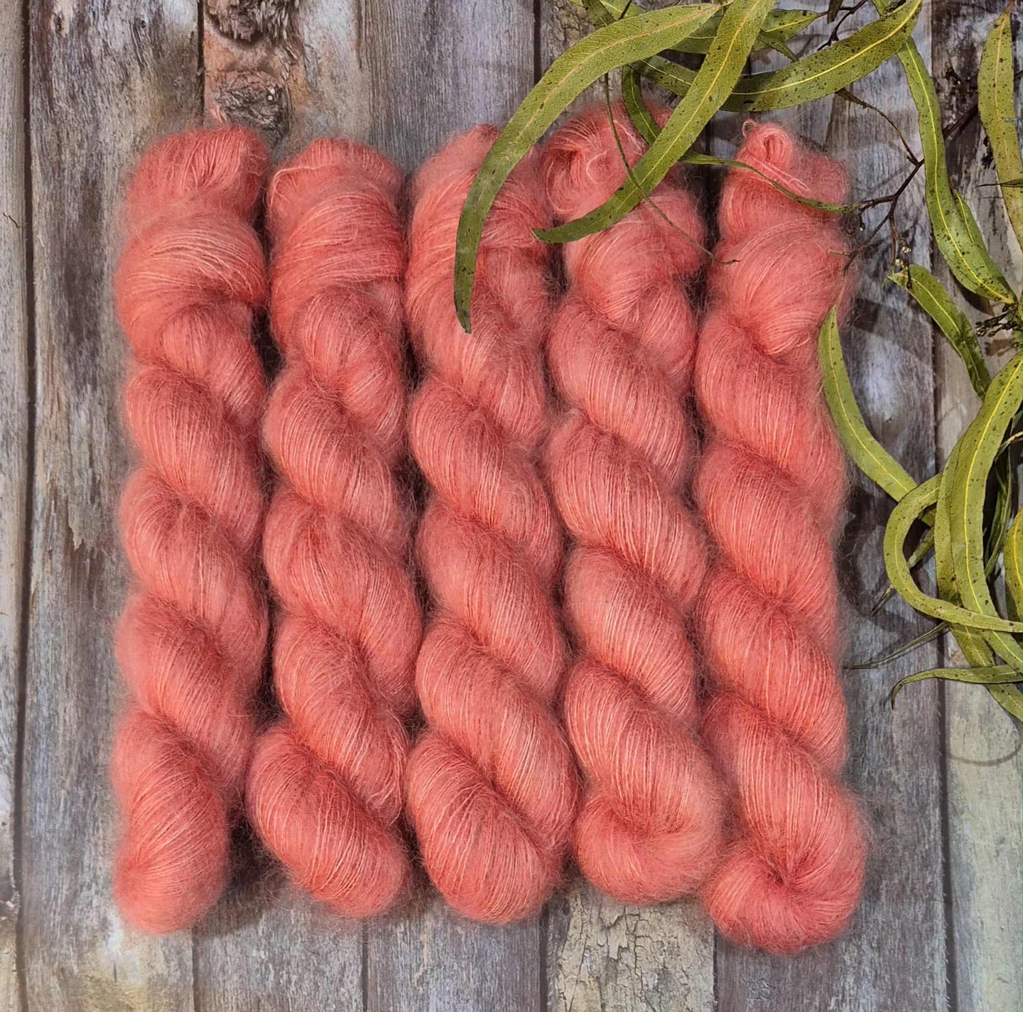 Coral Gum Hats (Sylph Lace 2ply - Kid Mohair/Mulberry Silk)