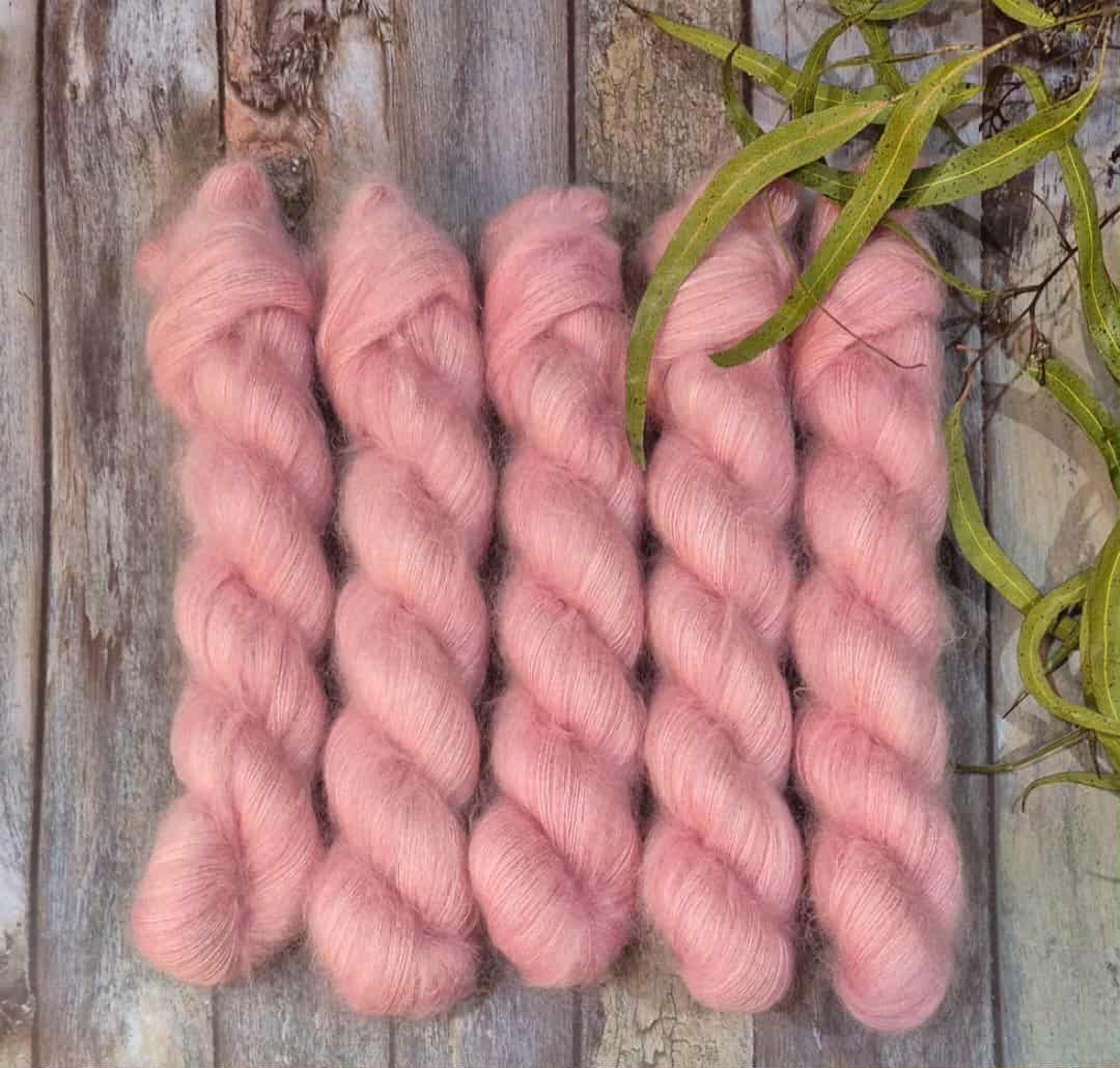 Dancing in Pink (Sylph Lace 2ply - Kid Mohair/Mulberry Silk)
