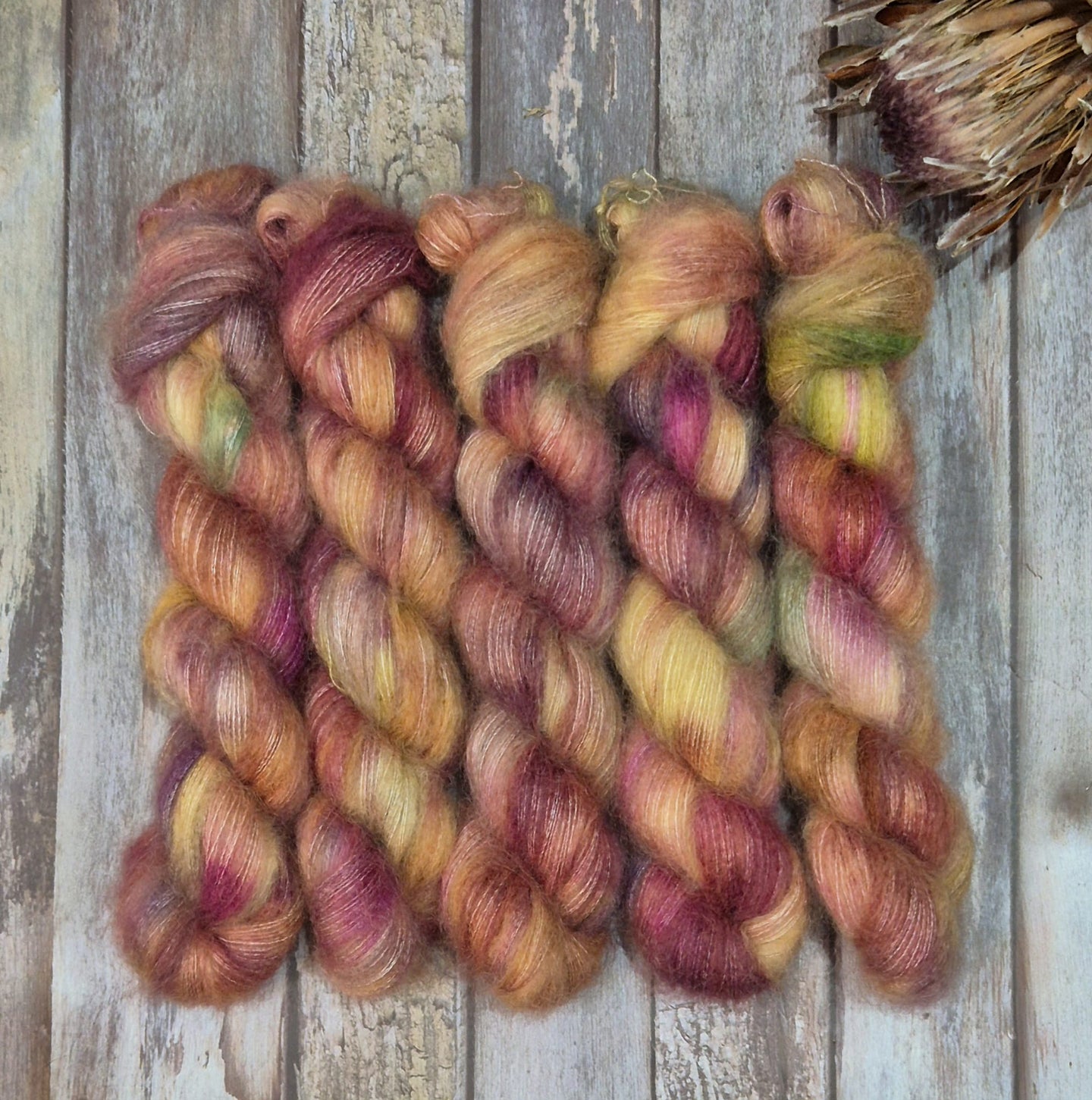 Rhubarb (Sylph Lace 2ply - Kid Mohair/Mulberry Silk)