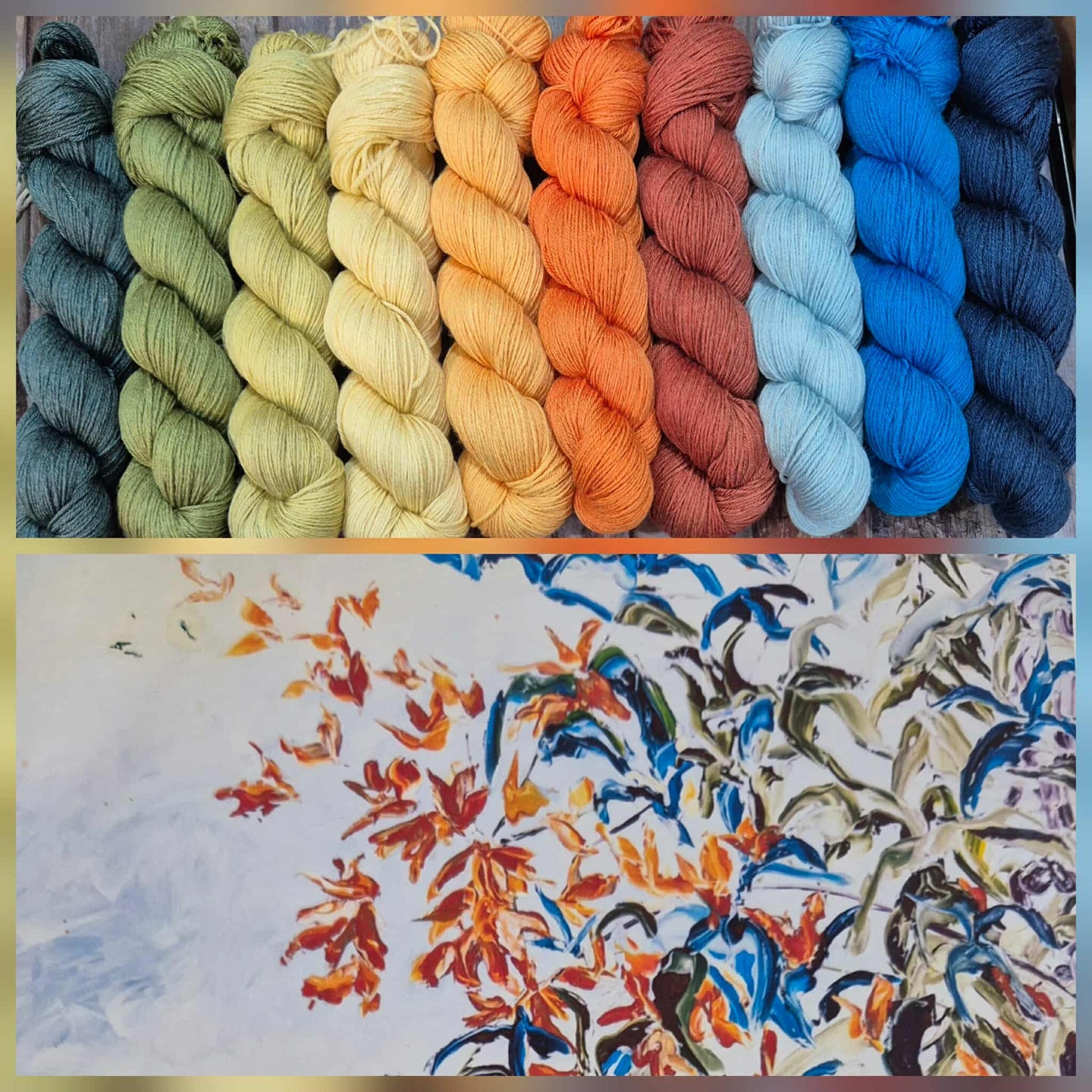 All Colourways with Painting (Mersilk 4ply Fingering) (Order October 2025)